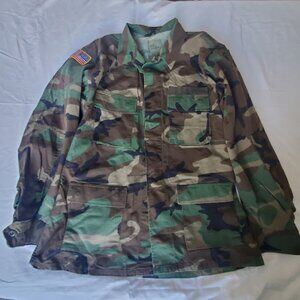 U.S. Army Camouflage Jacket Size L Woodland 38th Infantry Division Combat Camo